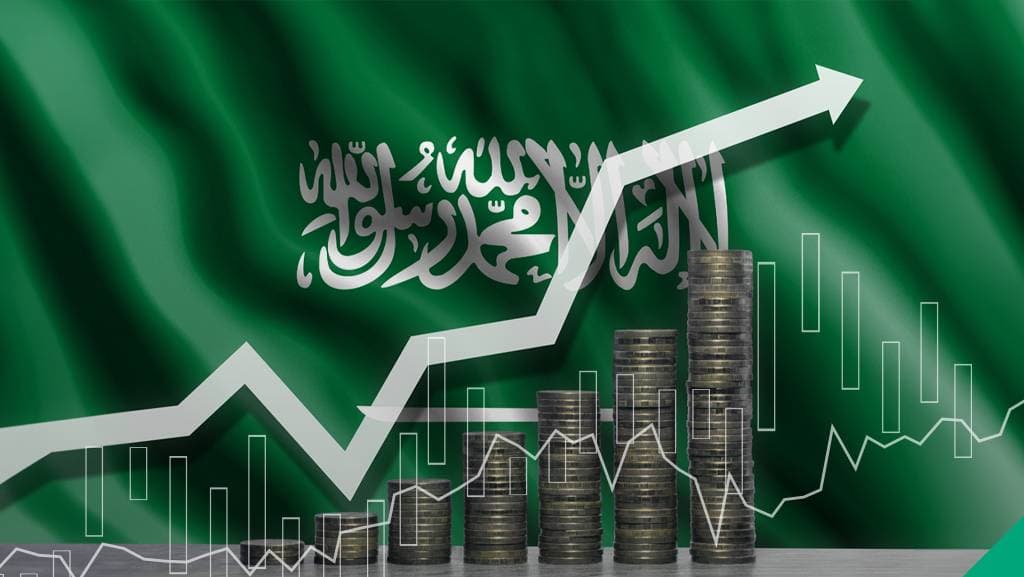 منحنى نمو اقتصادي/العلم السعودي
