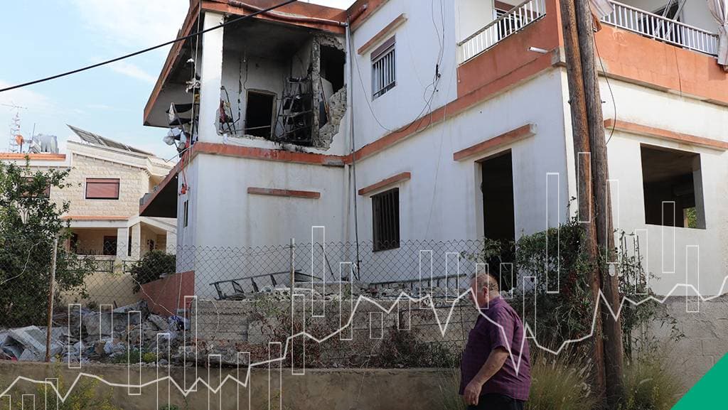 أضرار في منزل في قرية علما الشعب اللبنانية بسبب النزاعات على الحدوود