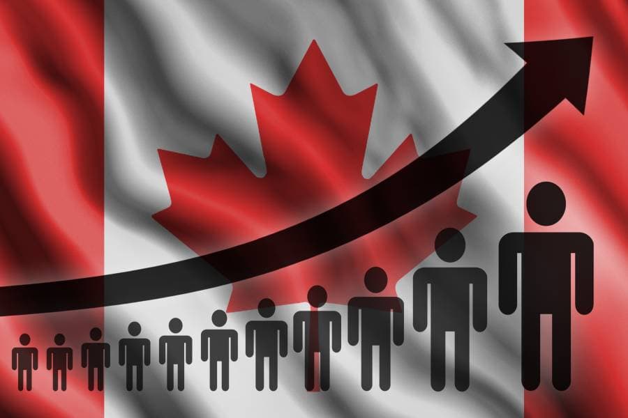 الهجرة المؤقتة تدفع عدد السكان في كندا إلى مستوى قياسي عند 40.77 مليون نسمة في عام 2023. (شتر ستوك)