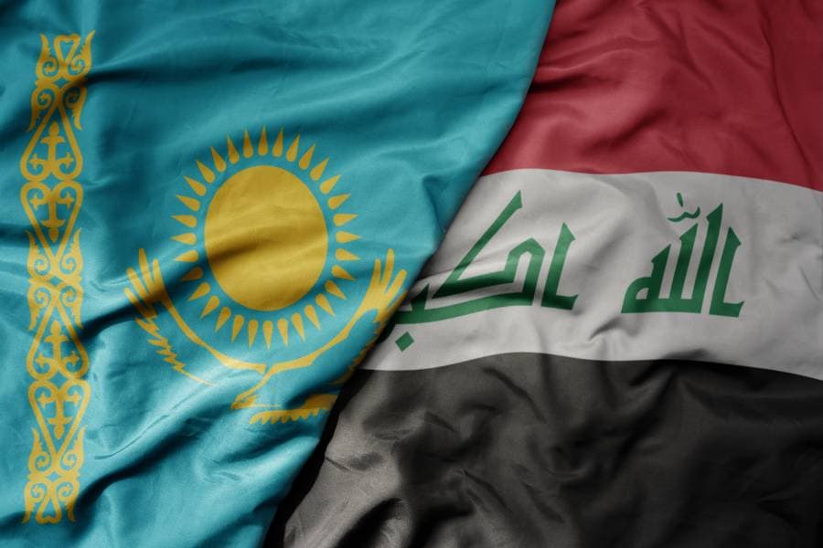 أعلام العراق وكازخستان